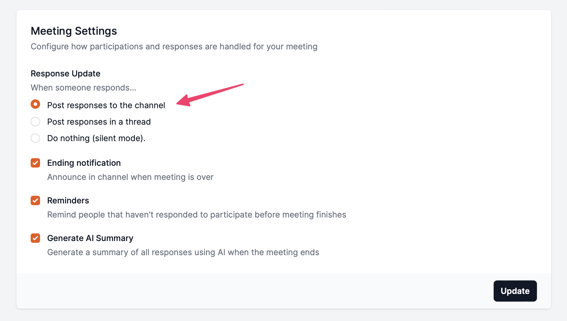 Improved meeting response notifications
